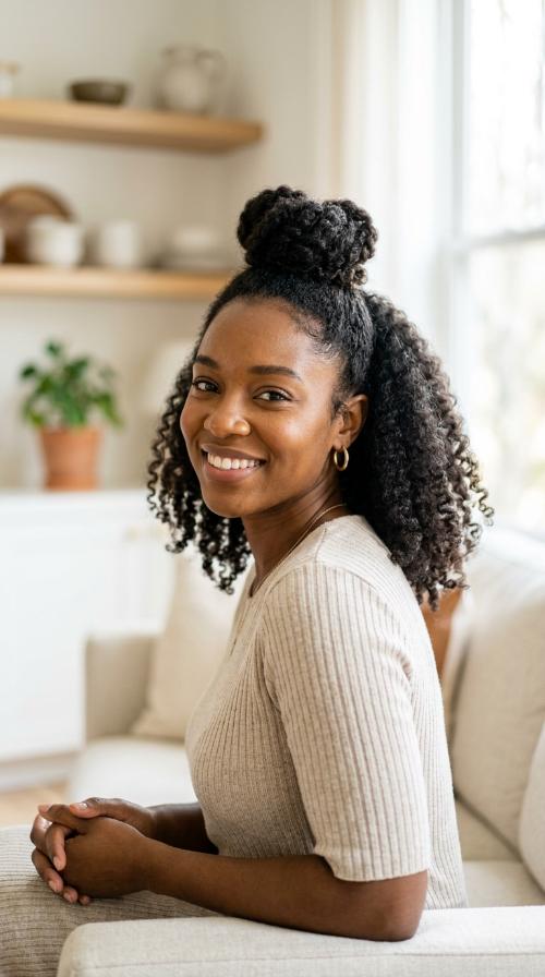 Half-Up, Half-Down Top Knot