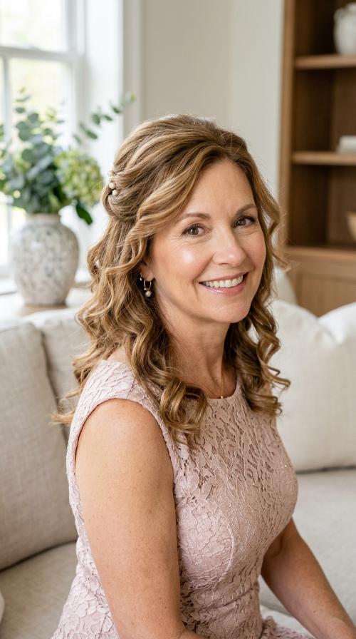 Half-Up Half-Down with Soft Curls