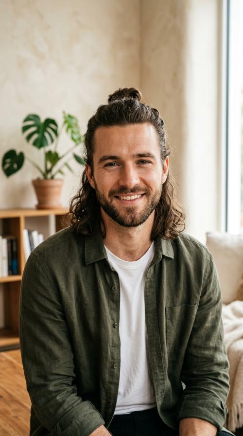 Half-Up Man Bun