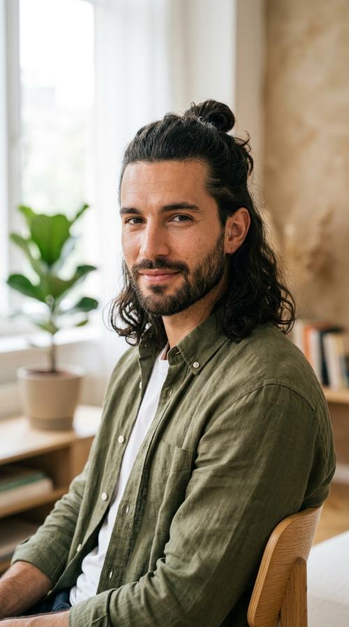 Half-Up Man Bun