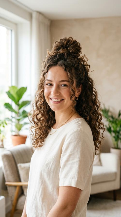 Half-Up Top Knot with Volume