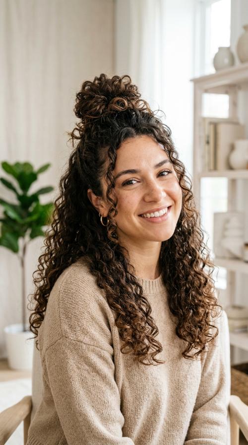 Half-Up Top Knot with Volume