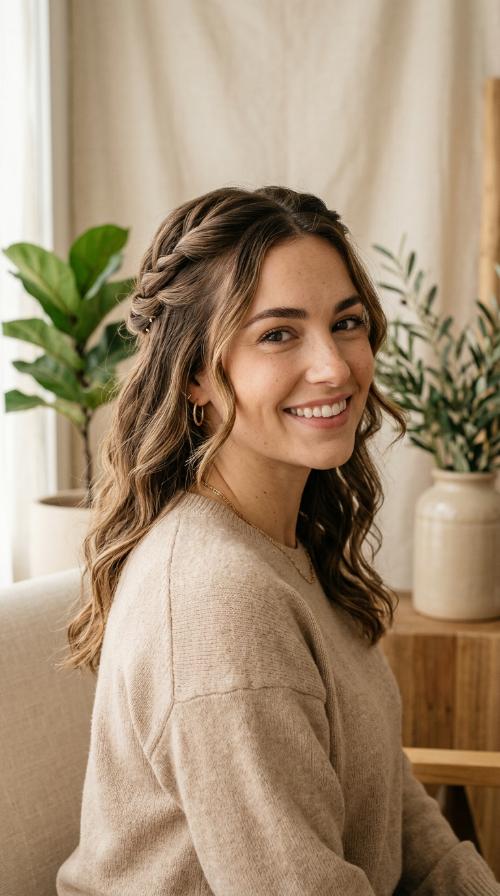 Half-Up Twisted Crown