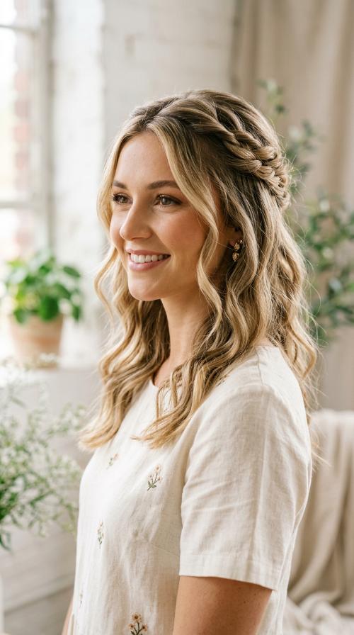 Half-Up Twisted Crown