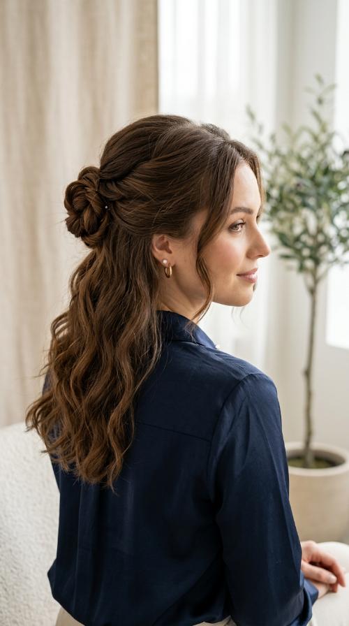 Half-Up Twisted Rose