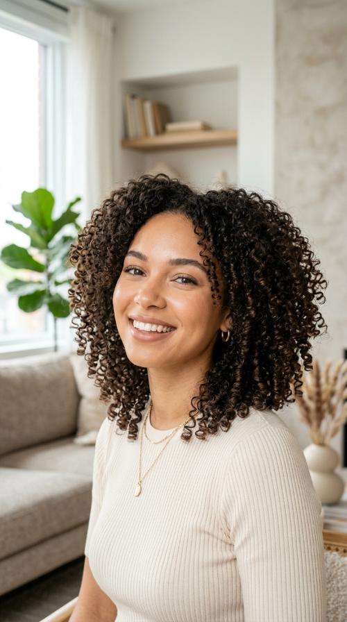 Heart-Shaped Curly Cut