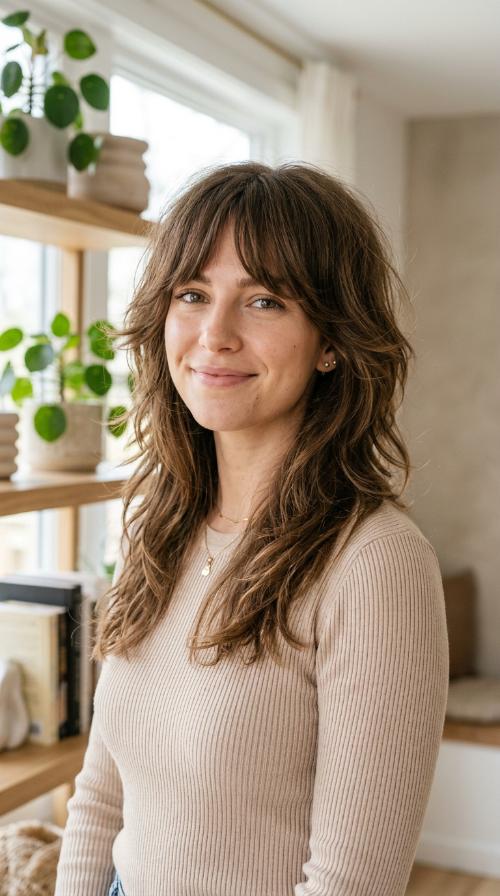Heavily Layered Shag with Bangs