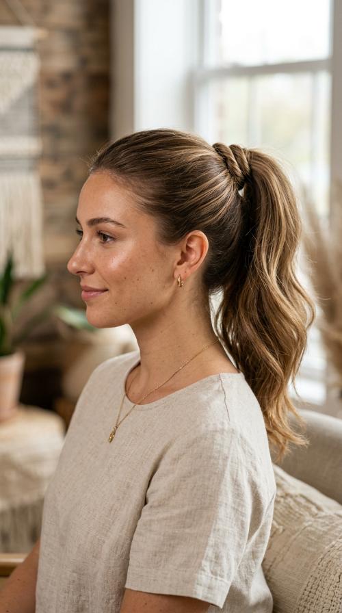 High Ponytail with a Twist