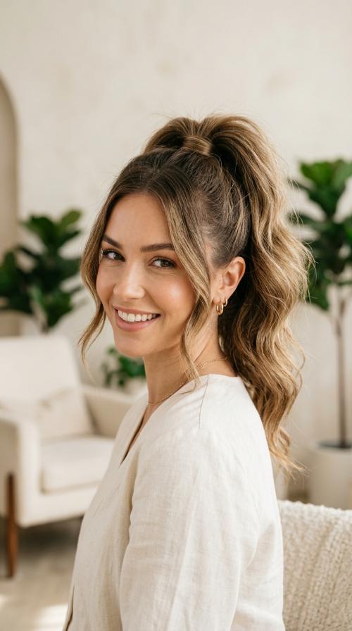 High Ponytail with Added Volume