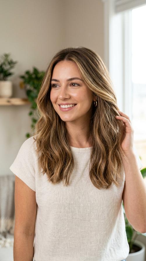 Honey Blonde Highlights on Light Brown