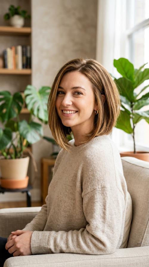 Honey Brown Inverted Bob