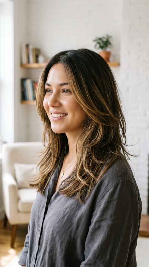 Honey-Kissed Brunette Shook Layers