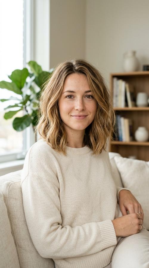 Honey-Toned Tousled Bob