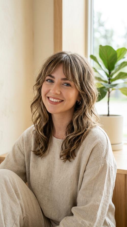 Internal Invisible Layers with Bardot Bangs