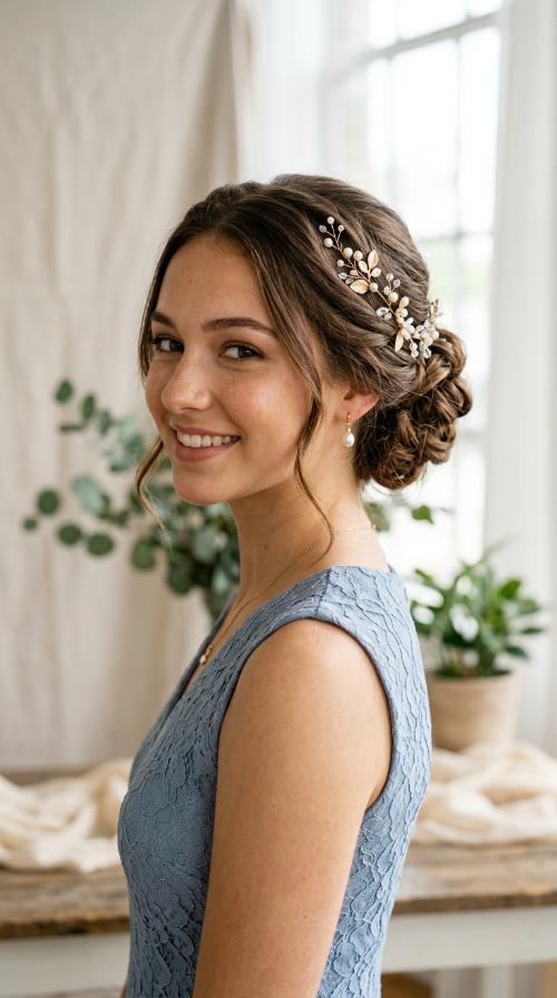 Knotted Updo with Accessories