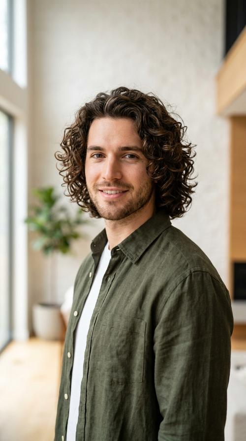 Layered Curly Lob