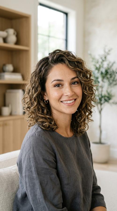 Layered Lob with Side Part