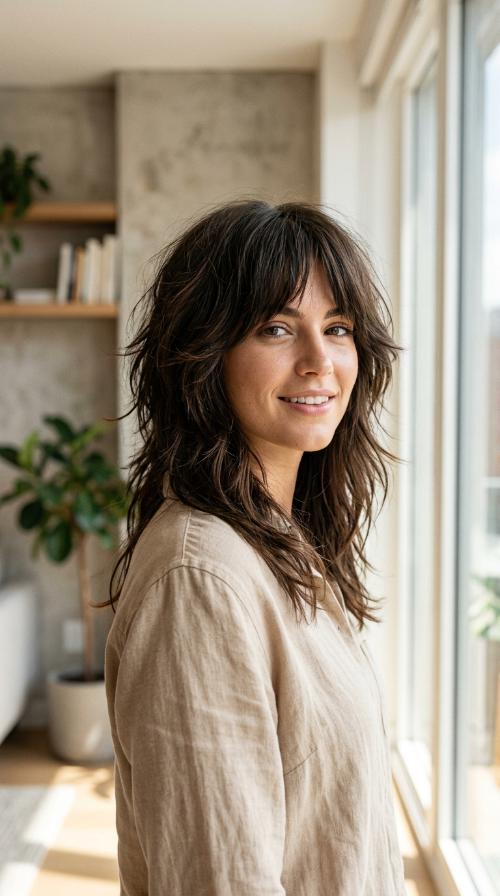 Layered Mid-Length Wolf Cut