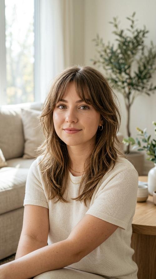 Layered Shag with Curtain Bangs