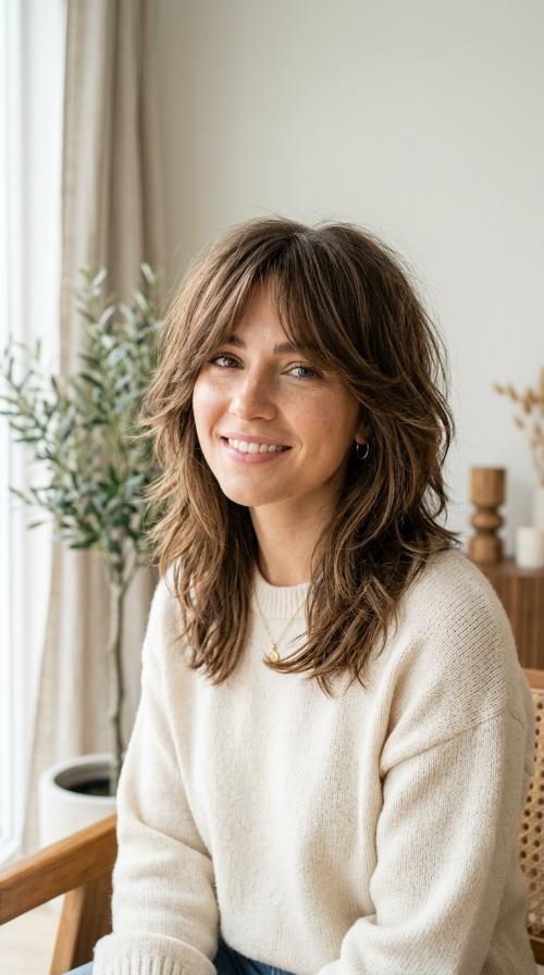 Layered Shag with Side Bangs