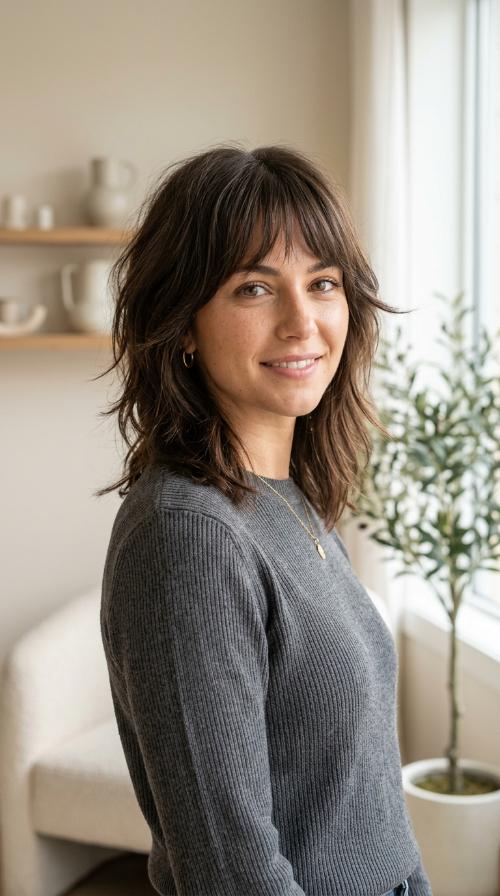 Layered Shag with Wispy Bangs