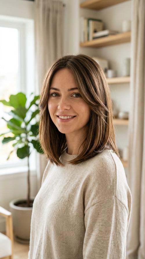 Long Bob (Lob) with Face-Framing Layers