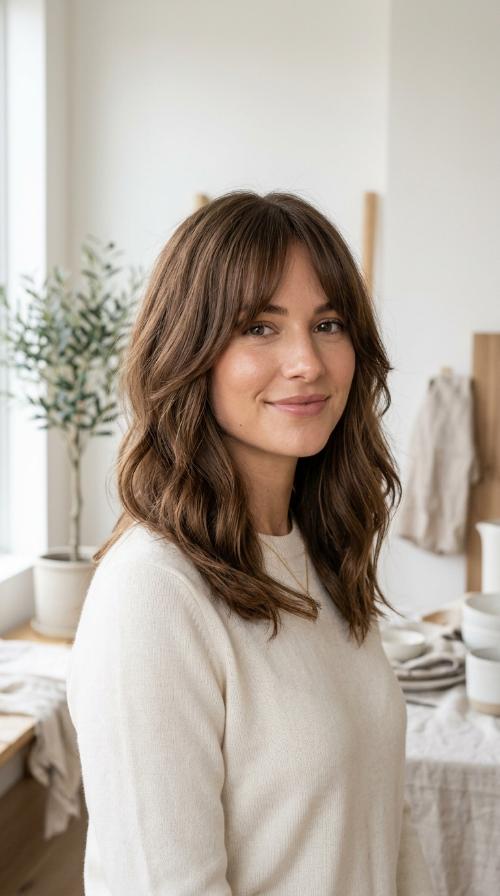 Long Seamlessly Blended Bangs