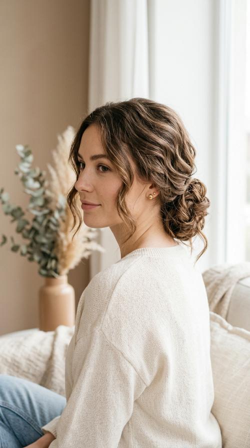 Low Chignon with Natural Texture
