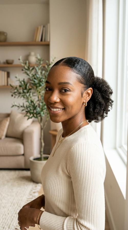 Low Puff with Sleek Edges
