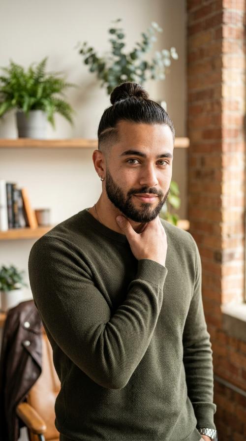 Man Bun with Fade