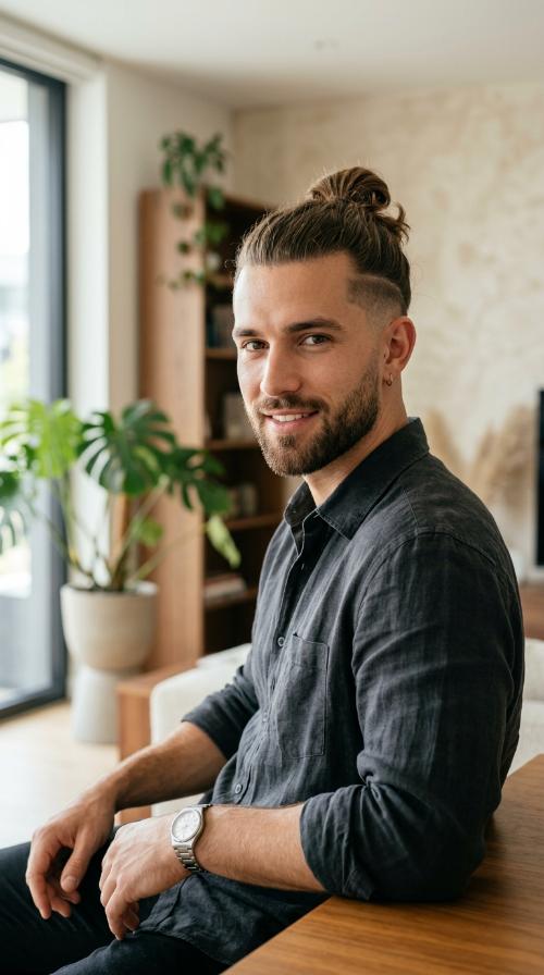 Man Bun with Taper