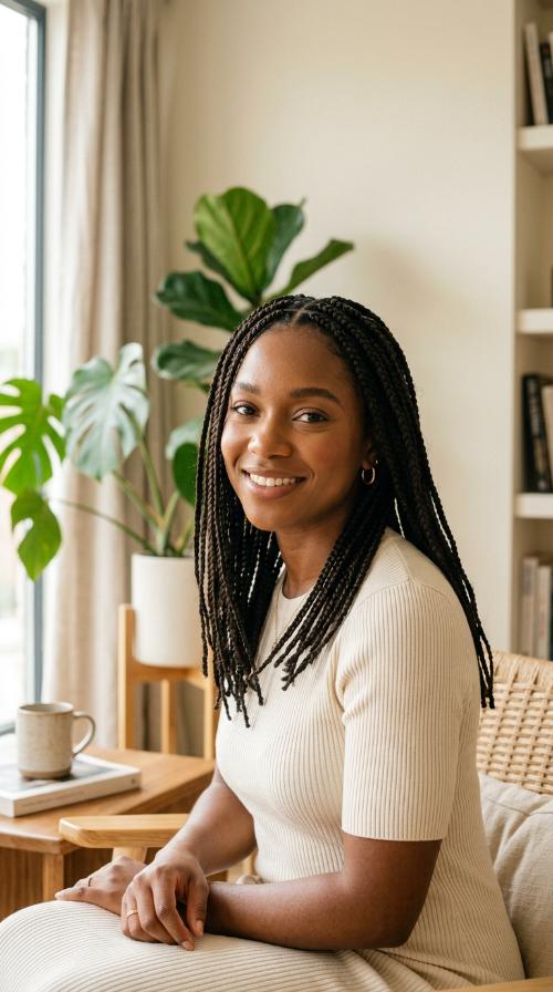Medium Length Box Braids