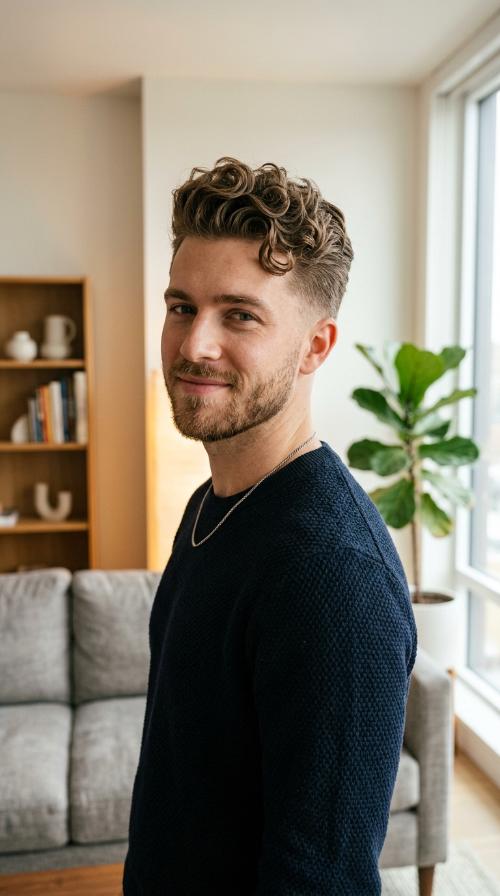 Medium Length Curly Quiff