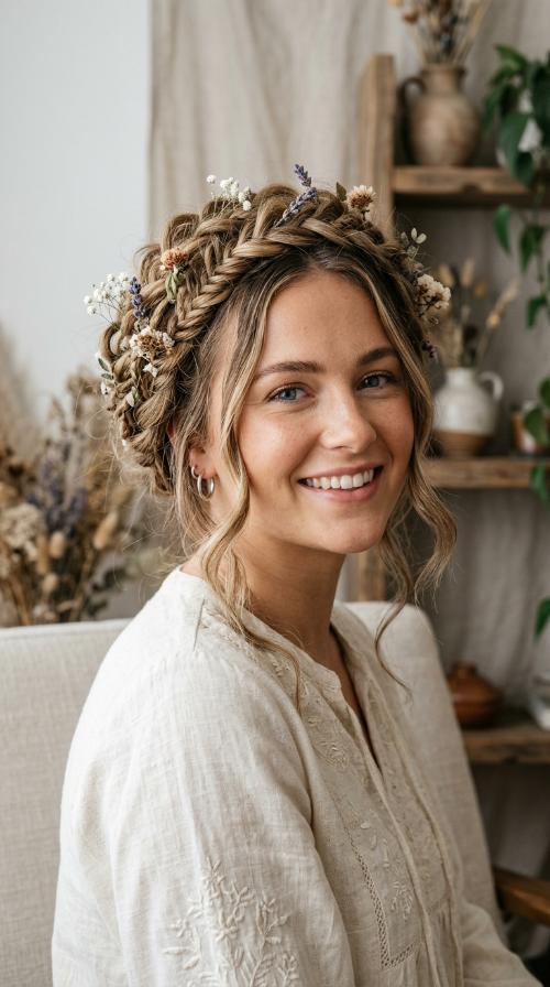 Messy Boho Halo Braid