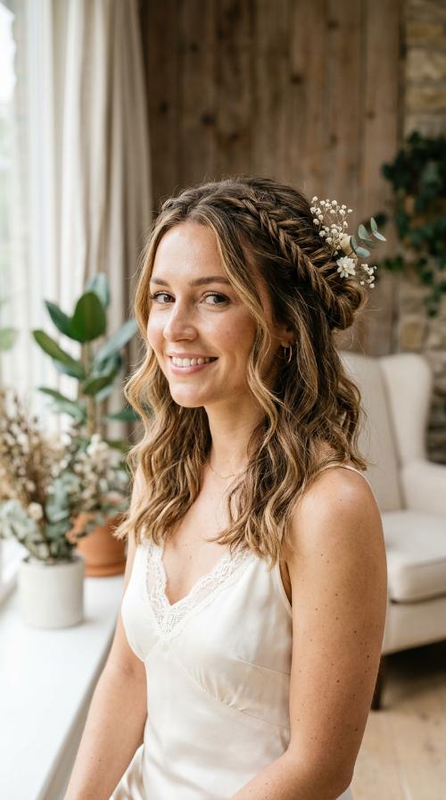 Messy Braided Half-Up Style