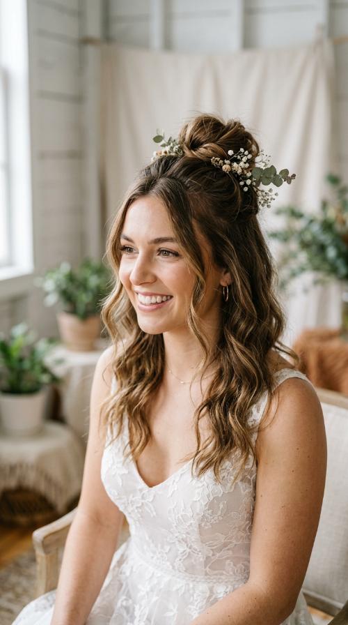 Messy Bun Half-Up
