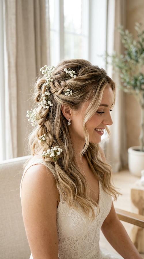 Messy Knot with Baby’s Breath