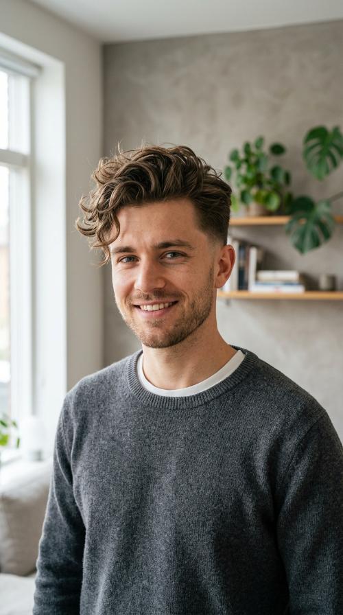 Messy Quiff with Tapered Sides