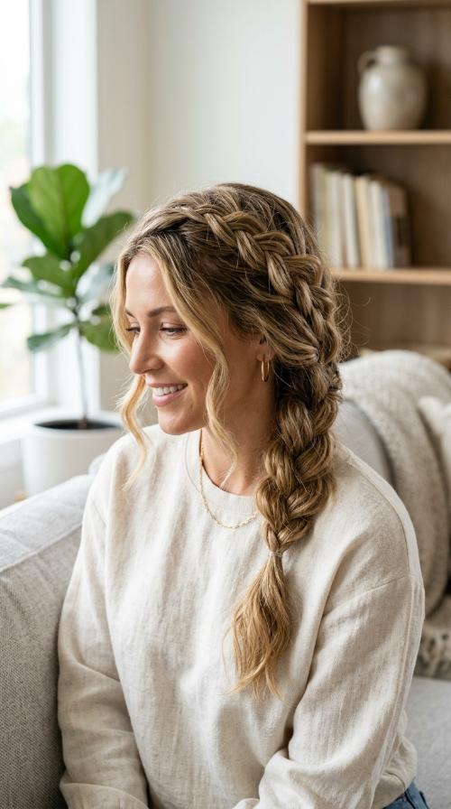 Messy Side French Braid