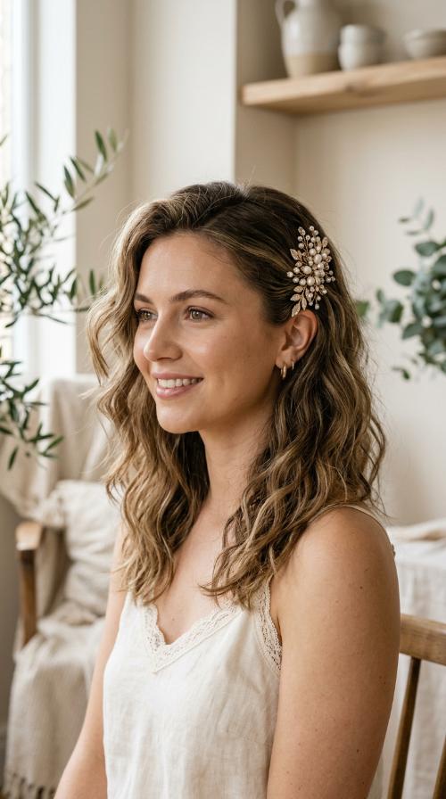 Messy Undone Waves with a Statement Clip