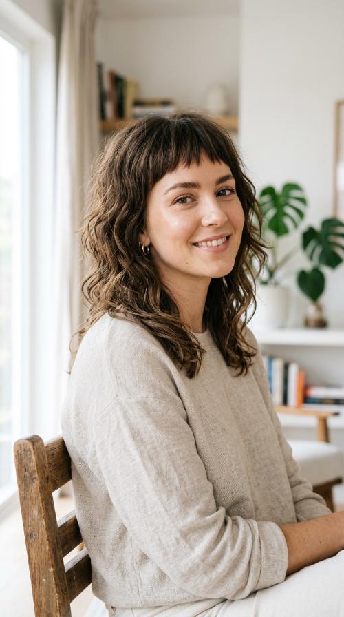 Messy Waves with Micro Bangs