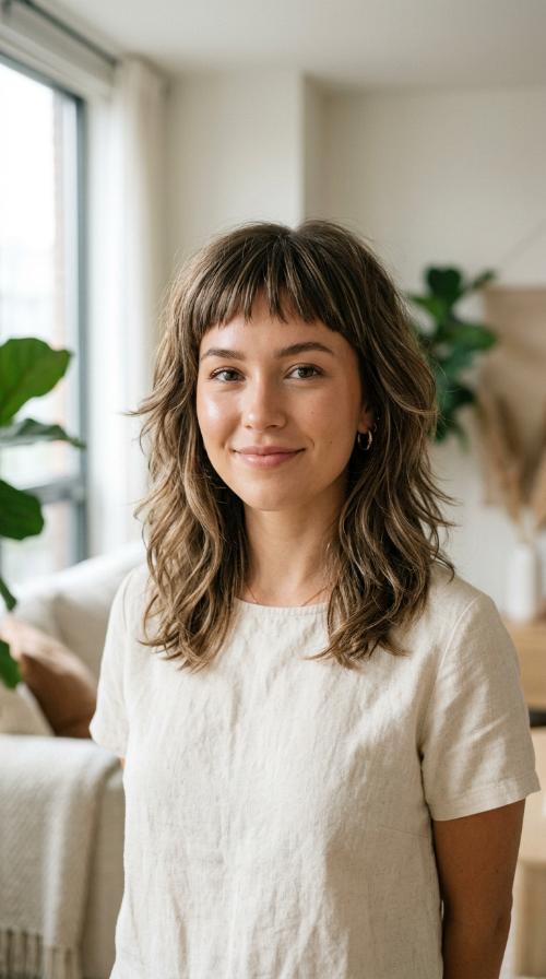 Micro Bangs with Textured Layers
