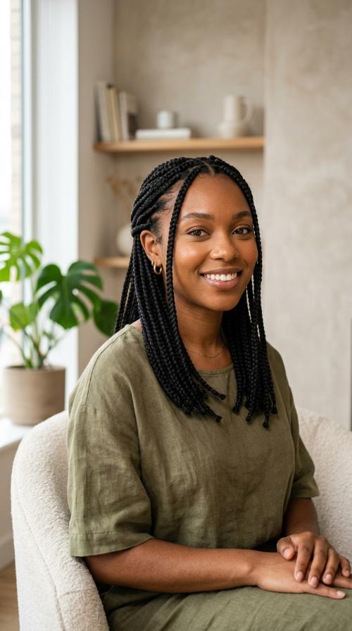 Mid-Length Box Braids