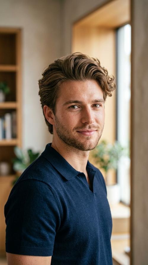 Mid-Length Brushed Back Volume