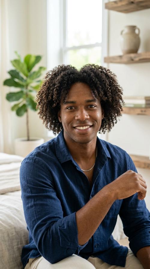Mid-Length Curly Afro