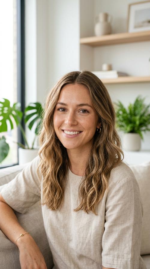 Middle-Parted Beachy Waves