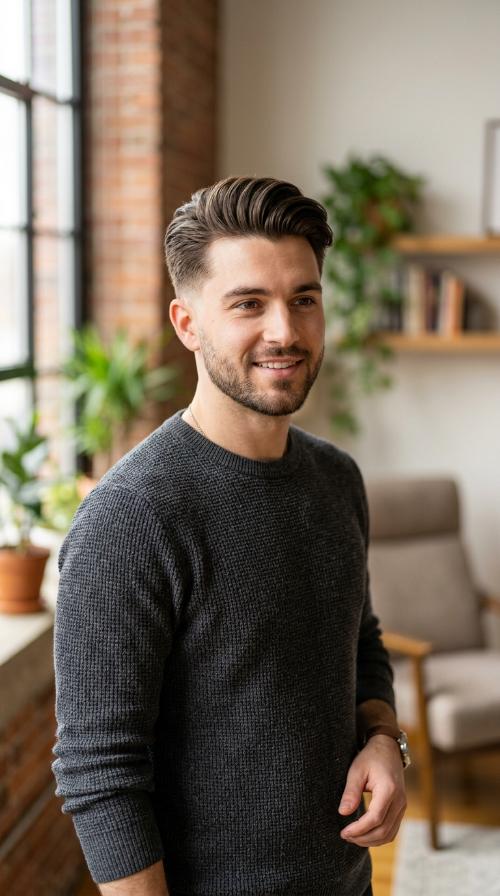 Modern Comb Over with Low Taper