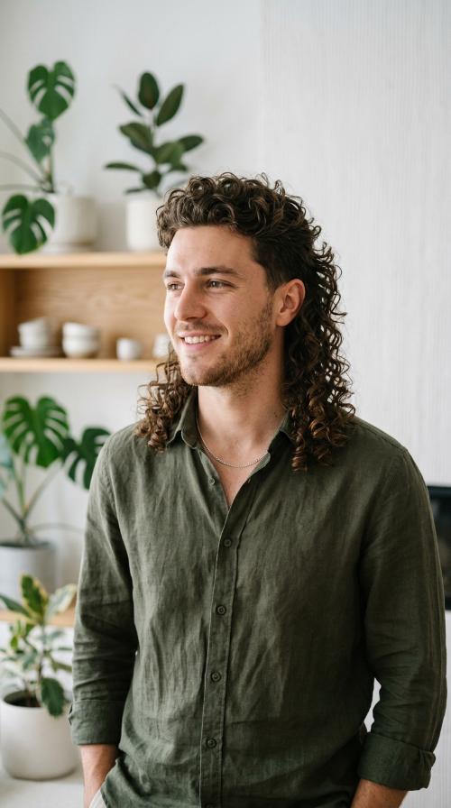 Modern Curly Mullet