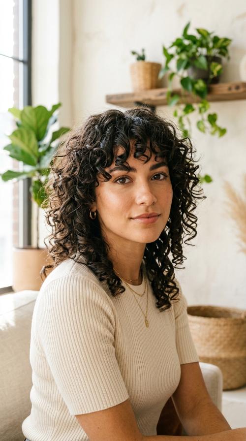 Modern Curly Wolf Cut