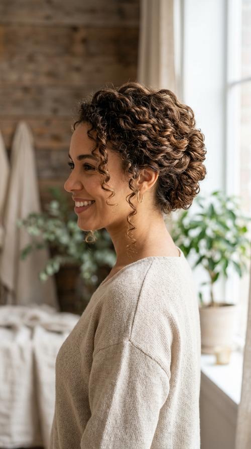 Modern French Twist for Curls